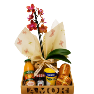 Bandeja amor com orquídea