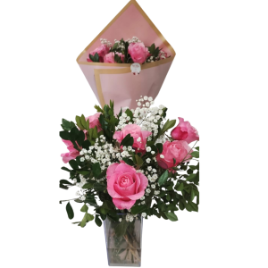 Bouquet rosa meia dúzia promocional