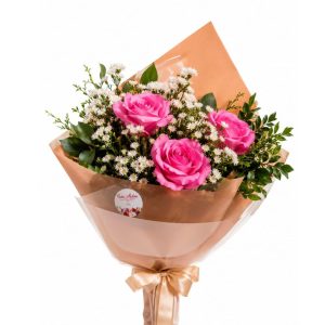 Bouquet de rosas coloridas com 3 rosas